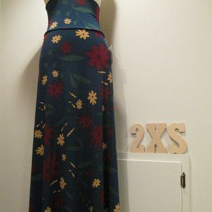 NWT LuLaRoe Maxi skirt, XXS, blue floral